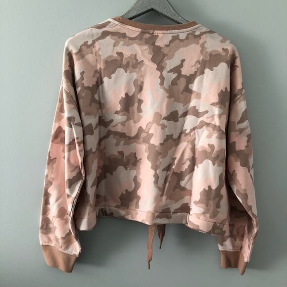 Anthropologie x The Upside Alena Drawstring Crew Sweatshirt Neutral & Pink NEW - Picture 9 of 11